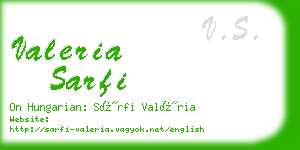 valeria sarfi business card